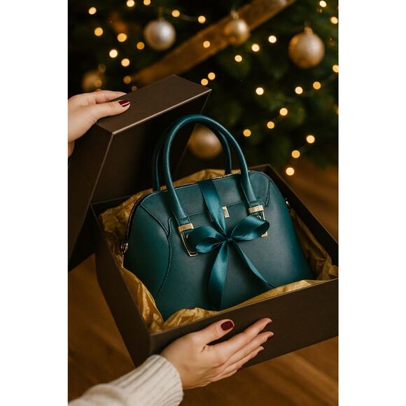 Cromia Italian Leather Handbag Purse – Peacock Luxe Designer Christmas Gift $465 - Picture 1 of 14